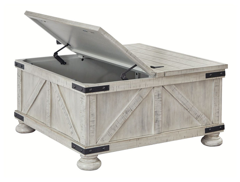 Carynhurst - Cocktail Table with Storage - Whitewash - R&R Furniture Gallery (Fountain Valley, CA)