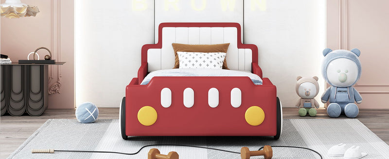 Race Car Shaped Platform Bed With Wheels - R&R Furniture Gallery (Fountain Valley, CA)