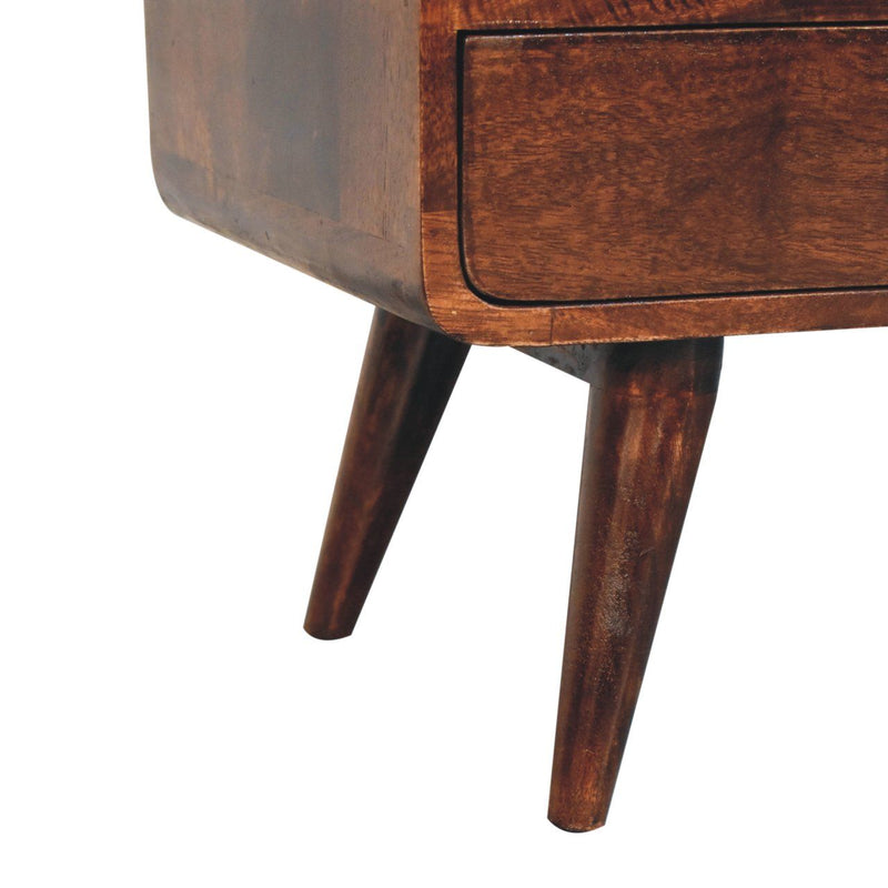 Solid Wood Curved Media Unit - R&R Furniture Gallery (Fountain Valley, CA)
