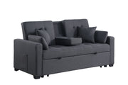Cody II - Convertible Sleeper Loveseat With Cup Holder, Charging Ports and Pocket - Dark Gray - R&R Furniture Gallery (Fountain Valley, CA)