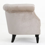 Noble House Celestialis upholstered club arm chair with tub design, rolled recessed armrests and plush fabric for stylish comfort.