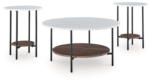Wrenwich - Occasional Table Set (Set of 3) - Brown / Black / White - R&R Furniture Gallery (Fountain Valley, CA)