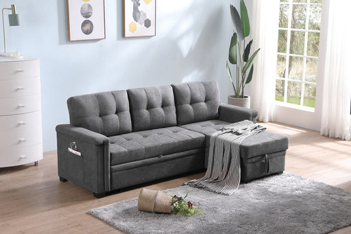 Ashlyn - Reversible Sleeper Sectional Sofa With Storage Chaise, USB Charging Ports And Pocket - R&R Furniture Gallery (Fountain Valley, CA)
