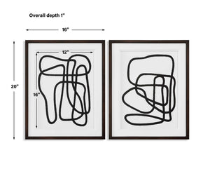 Entangle - Framed Prints (Set of 2) - Black / White