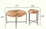 Radial - Pattern Coffee And End Table Set Waterproof Cover, Distressed Cylindrical Design (Set of 2) - R&R Furniture Gallery (Fountain Valley, CA)