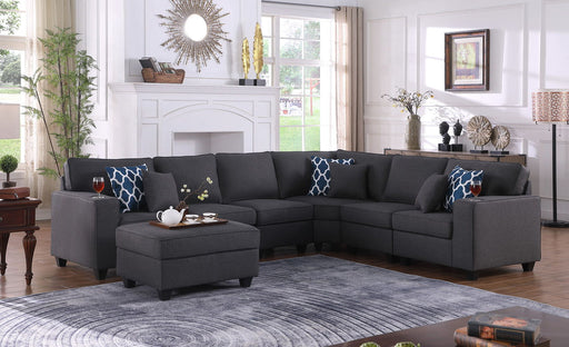 Cooper - Sectional Sofa With Ottomans And Cupholder - R&R Furniture Gallery (Fountain Valley, CA)