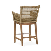 Counter height Valerie stool by Classic Home with wooden legs and upholstered seat, ideal for kitchen or bar area.