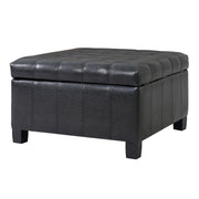 Square Tufted Indoor Ottoman With Lift-Top Storage - R&R Furniture Gallery (Fountain Valley, CA)