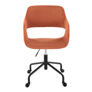 Lumi Source Margarite contemporary adjustable office desk chair with cushioned seat and backrest, on a swivel base with armrests.