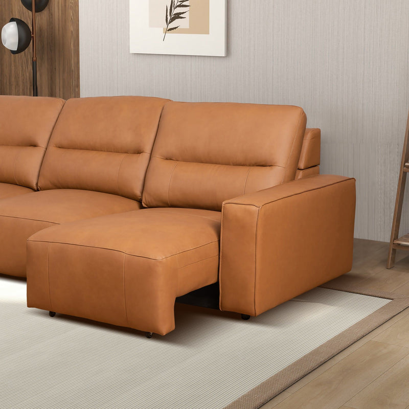 Grant - Triple Power Convertible Sofa - Cognac - R&R Furniture Gallery (Fountain Valley, CA)