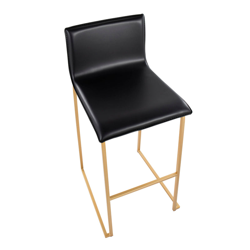 Set of two Lumi Source Mara contemporary upholstered barstools with cushioned seats and sleek modern design.