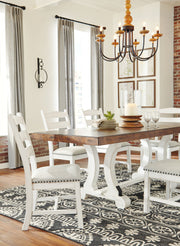 Valebeck - Rectangular Dining Room Table - White / Brown - R&R Furniture Gallery (Fountain Valley, CA)