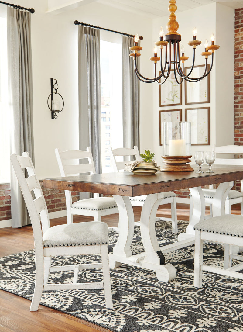 Valebeck - Rectangular Dining Room Table - White / Brown - R&R Furniture Gallery (Fountain Valley, CA)