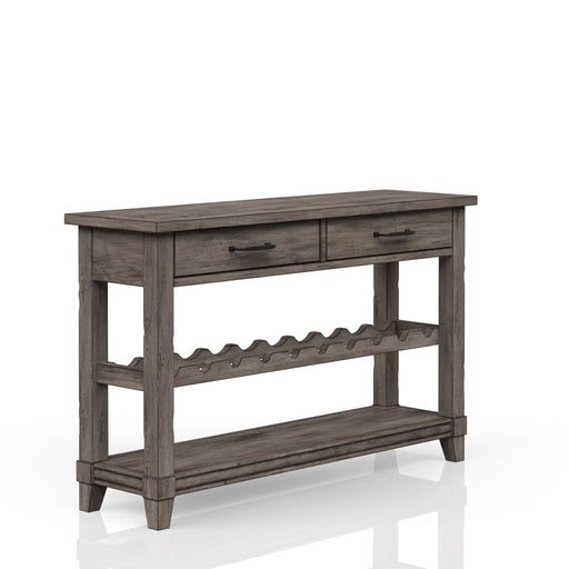 Console Table With Wine Bottle Storage Storage Drawers - Gray - R&R Furniture Gallery (Fountain Valley, CA)
