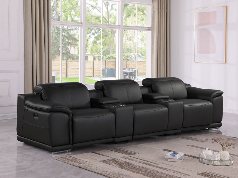 9762 - 5-Piece Modular Power Reclining Sofa And Loveseat Set With 3 Power Recliners In - R&R Furniture Gallery (Fountain Valley, CA)
