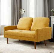 Loveseat Sofa, European Style With Sleek Design, Modern & Vintage Flair, Upholstered 2 Seater Couch - R&R Furniture Gallery (Fountain Valley, CA)