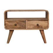 Mini Curved Media Unit - Oak - R&R Furniture Gallery (Fountain Valley, CA)