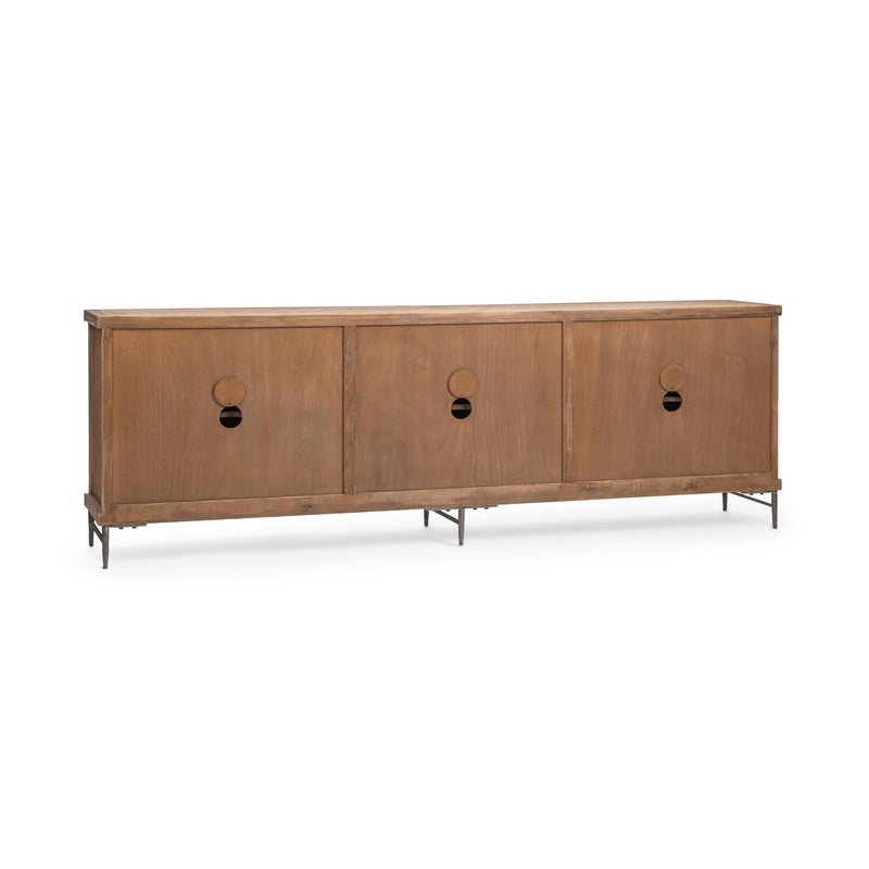 Classic Home Edison 6 Door Cabinet in Sandy Cove finish, showcasing a spacious wooden buffet with six doors and vintage design.