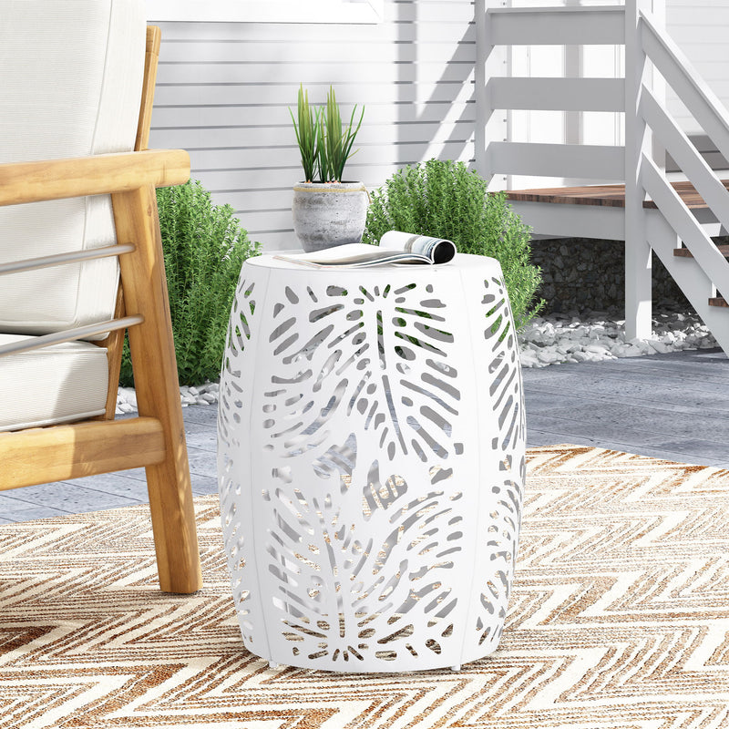 Modern metal end table by Noble House, large with a sleek design, featuring a sturdy metal frame and a spacious tabletop.
