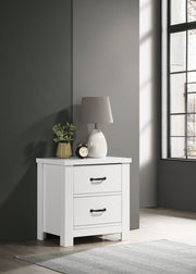 Cassini - 2 Drawer Nightstand Bedside Table - White - R&R Furniture Gallery (Fountain Valley, CA)