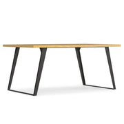 Simpli-Home Lowry handcrafted square dining table with wooden finish, showcasing a sturdy design and modern style for dining rooms.