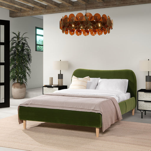 Roman - Curved Headboard Upholstered Platform Bed - R&R Furniture Gallery (Fountain Valley, CA)