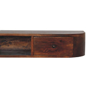 Lunar - 2 Drawer Floating Console - Chestnut - R&R Furniture Gallery (Fountain Valley, CA)