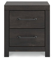 Hollivern - Two Drawer Night Stand - Dark Gray - R&R Furniture Gallery (Fountain Valley, CA)