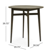 Noble House outdoor acacia wood bar table with slat top, ideal for outdoor patio or backyard seating areas.