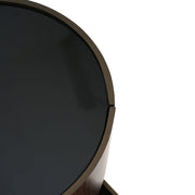 Elegant Italian High Grade Double Layer Storage Round Side Table - Brown / Black - R&R Furniture Gallery (Fountain Valley, CA)