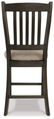 Tyler Creek - Upholstered Barstool (Set of 2) - Black / Grayish Brown - R&R Furniture Gallery (Fountain Valley, CA)