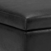 Owen - Square Coffee Table Storage Ottoman - Distressed Black - R&R Furniture Gallery (Fountain Valley, CA)