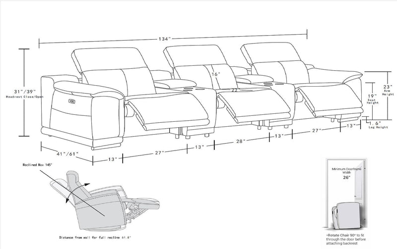 9762 - 8-Piece Modular Power Reclining Sofa And Console Loveseat Set With