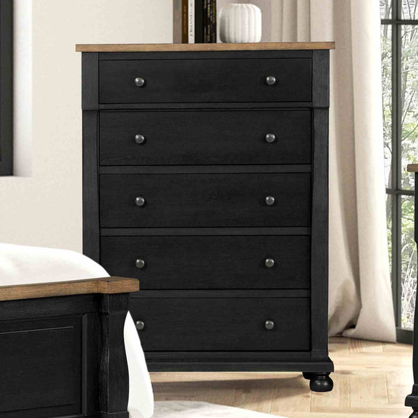 Chest, Farmhouse Black/Rustic Oak - FM79009BK-C