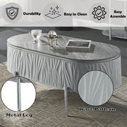 Yukino - Coffee Table - Gray High Gloss & Chrome - R&R Furniture Gallery (Fountain Valley, CA)