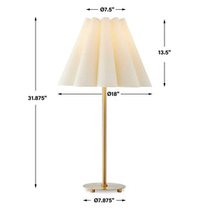 Lilabet - Fluted Shade Table Lamp - Gold