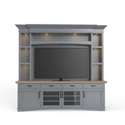 Americana Modern - TV Console with Hutch, Backpanel and LED Lights - R&R Furniture Gallery (Fountain Valley, CA)