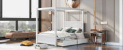 Canopy Platform Bed With Drawers, Support Slats, No Box Spring Needed - R&R Furniture Gallery (Fountain Valley, CA)