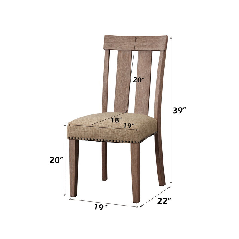 Nathaniel - Side Chair (Set of 2) - Fabric & Maple - R&R Furniture Gallery (Fountain Valley, CA)