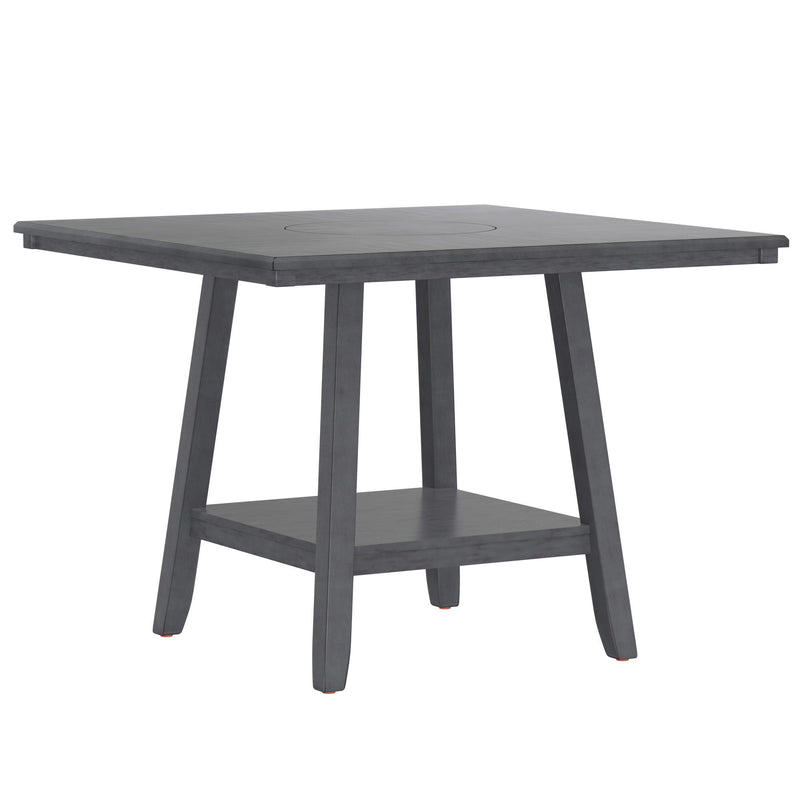 Counter Height Dining Table With Tapered Base And Lazy Susan - Gray - R&R Furniture Gallery (Fountain Valley, CA)
