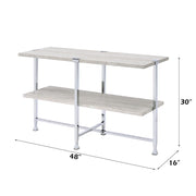 Brecon - Sofa Table - White Oak & Chrome - R&R Furniture Gallery (Fountain Valley, CA)