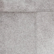 Square upholstered Landyn ottoman in Sparrow Gray with plush fabric, featuring a sturdy wooden base from Classic Home.