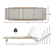 Hargrove - Outdoor Patio Aluminun Chaise Lounge, Outdoor Mesh Seat - Natural / Silver - R&R Furniture Gallery (Fountain Valley, CA)