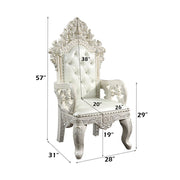 Adara - Arm Chair (Set of 2) - Pearl White Synthetic Leather & Antique White - R&R Furniture Gallery (Fountain Valley, CA)