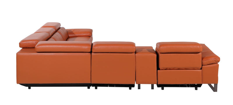 1246 - 6-Piece L-Shaped Modular Power Reclining Sectional With 3 Power Recliners And Power Headrests