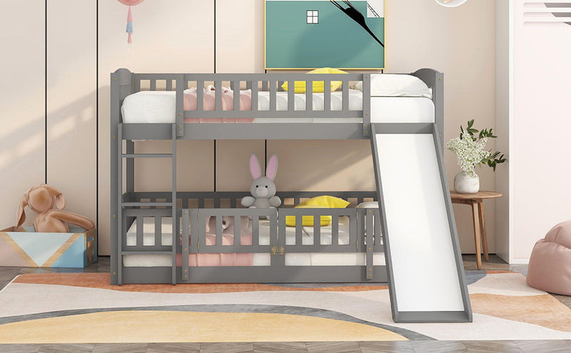Low Bunk Bed With Slide, Fence And Ladder - R&R Furniture Gallery (Fountain Valley, CA)