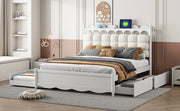 Storage Platform Bed, With 2 Big Drawers, Trundle, One Set Of Sockets & USB Ports - R&R Furniture Gallery (Fountain Valley, CA)