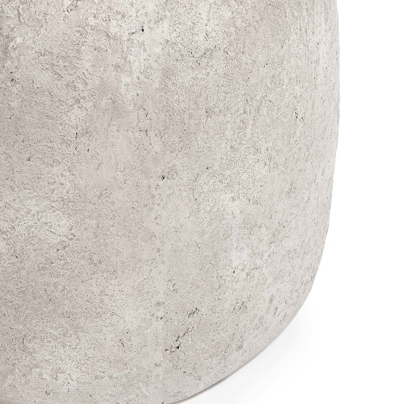 Light gray outdoor end table from the Britney collection by Classic Home, showcasing a sleek, durable design for outdoor spaces.