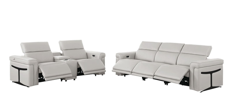 1126 - 6-Piece Modular Power Reclining Sofa And Console Loveseat Set In With 5 Power Recliners & Power Headrests