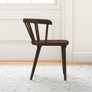 Pair of Ashcroft Furniture Kingsley dining chairs in brown with wooden legs, featuring a comfortable padded seat and backrest.